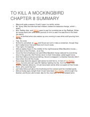 to kill a mockingbird chapters 1 8 summary