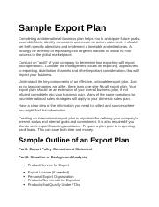 export house business plan