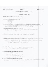 Changing Ways of Life of the Great Depression Worksheet