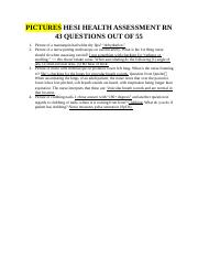 SAMPLE HESI HEALTH ASSESSMENT RN 47 QUESTIONS OUT OF 55.docx