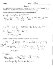 Sequences and Series Exam 1 Key