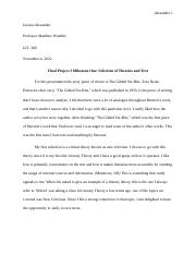 Jessica Aexxander_LIT-300 Literary Theory_2-2 Final Project I Milestone One_Selection of Theories an