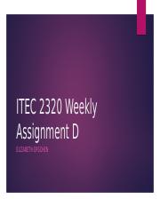 ITEC 2320 Weekly Assignment D template.pptx