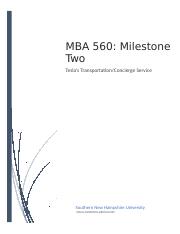 MBA 560 Milestone Two.docx