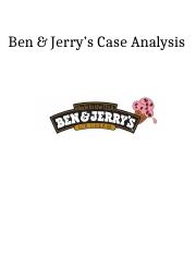 Ben and Jerry's Case Analysis 