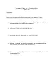 Writing Skills First Week of Classes Survey.docx