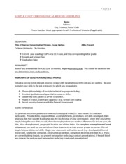 Co op resume format