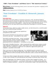 Four Freedoms Speech and The American Century.docx