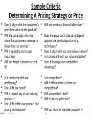 Module 18 - Making Strategy Decisions - Sample Criteria - Pricing (1).pptx
