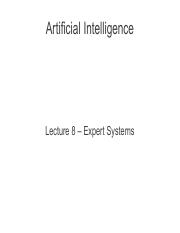 AI - Lecture 08 - Expert Systems.pdf