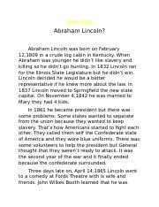 Abraham Lincoln book report.docx