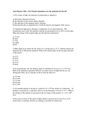 Physics 1201 Final Sample Questions