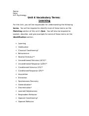 A.P. Psychology 6 - Vocabulary Terms.doc