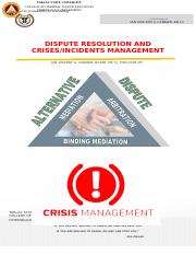 PART I Criminology 6 (Dispute Resolution and Crises Incidents Management) FINAL.docx