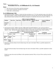 In-class worksheet for diffusion and osmosis