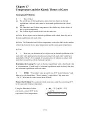 Temperature & Kinetic Theory of Gases Questions