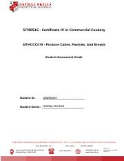 V2_SITHCCC019 Produce cakes, pasteries and breads_Student Assessment and Guide (1).pdf