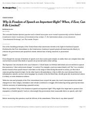 Why Is Freedom of Speech an Important Right? When, if Ever, Can It Be Limited? - The New York Times.