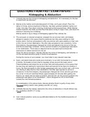 Questions from past exam papers - Kidnapping  Abduction.pdf