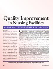 nursing quality improvement case study
