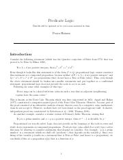Predicate Logic.pdf - Predicate Logic: This file will be updated as we ...