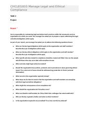 CHCLEG003 Manage Legal and Ethical Compliance TASK 2.docx