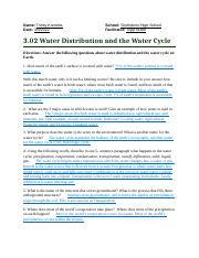 Water Distribution and the Water Cycle.docx