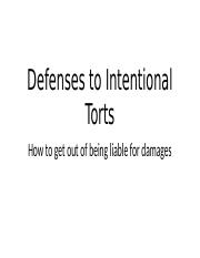 Defenses to Intentional Torts.pptm