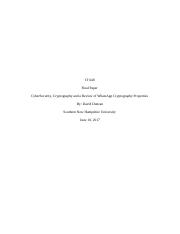 Final Paper Cybersecurity and Cryptography