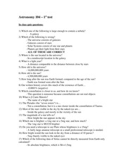 Exam 1 Quiz Questions