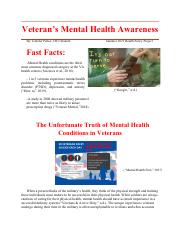 veterans mental health essay