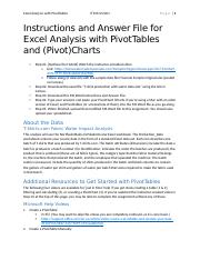 KW Fall 23 Instructions and Answer File for Excel Analysis with PivotTables.docx
