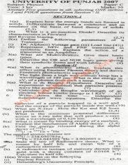 Past Papers 2007 Punjab University BA BSc Physics Paper C
