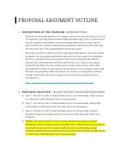 Proposal argument essay outline