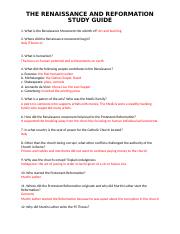 Renaissance and Reformation Answer Key Study Guide copy.docx