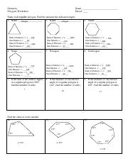 Geometry Polygons Worksheet