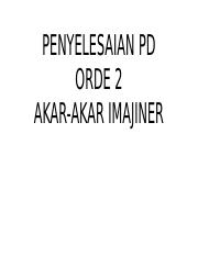 PERSAMAAN DIFERENSIAL orde 2 HOMOGEN Akar2 Imajiner.pptx