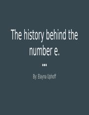 ​The history behind the number e..odp