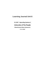 Learnin Journal Unit 8 - CS 3307 - Operating Systems 2 1.docx