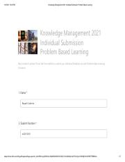 Knowledge Management 2021 Individual Submission Problem Based Learning.pdf