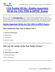 CSS Pashto MCQs _ Pashto important mcqs for CSS PMS KPPSC.pdf