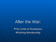 Resistance and its limits