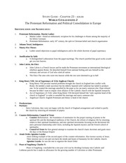 Study Guide Ch. 23 Reformation  Absolutism
