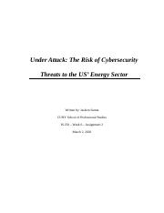 is 250 Week 6 - Assignment 2 - CS threat to Energy.docx