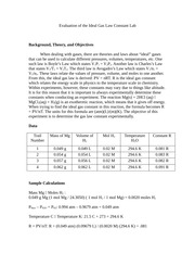 Evaluation of the Ideal Gas Law Constant Lab