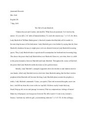 Реферат: Lady Macbeth Essay Research Paper Throughout the