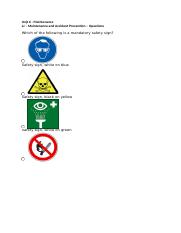 LJ - Maintenance and Accident Prevention. Questions.docx