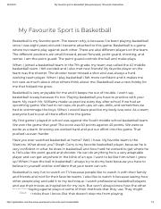 my favourite sport basketball short essay