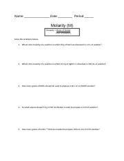 molarity (m) worksheet.docx