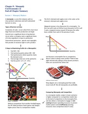 Microeconomics Chapter 9 Summary Map